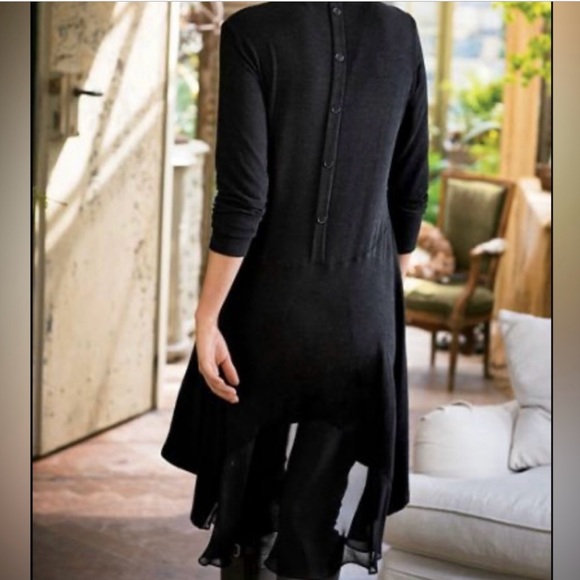 Soft Surroundings Crescent Oversized Sweater Tunic Cowl Mock Neck - Picture 2 of 8